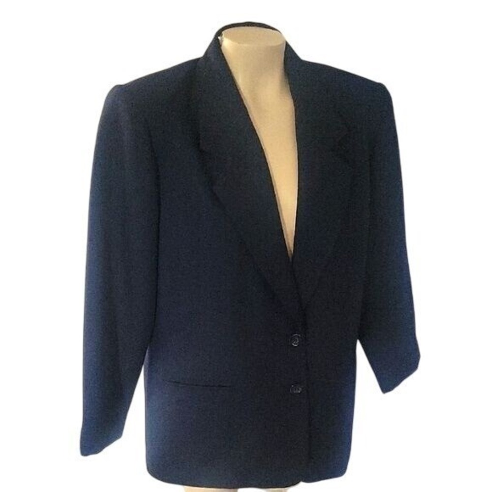 HABERDASHERY Classic 2 Button Blue Blazer Business Career Work Formal Vintage M
